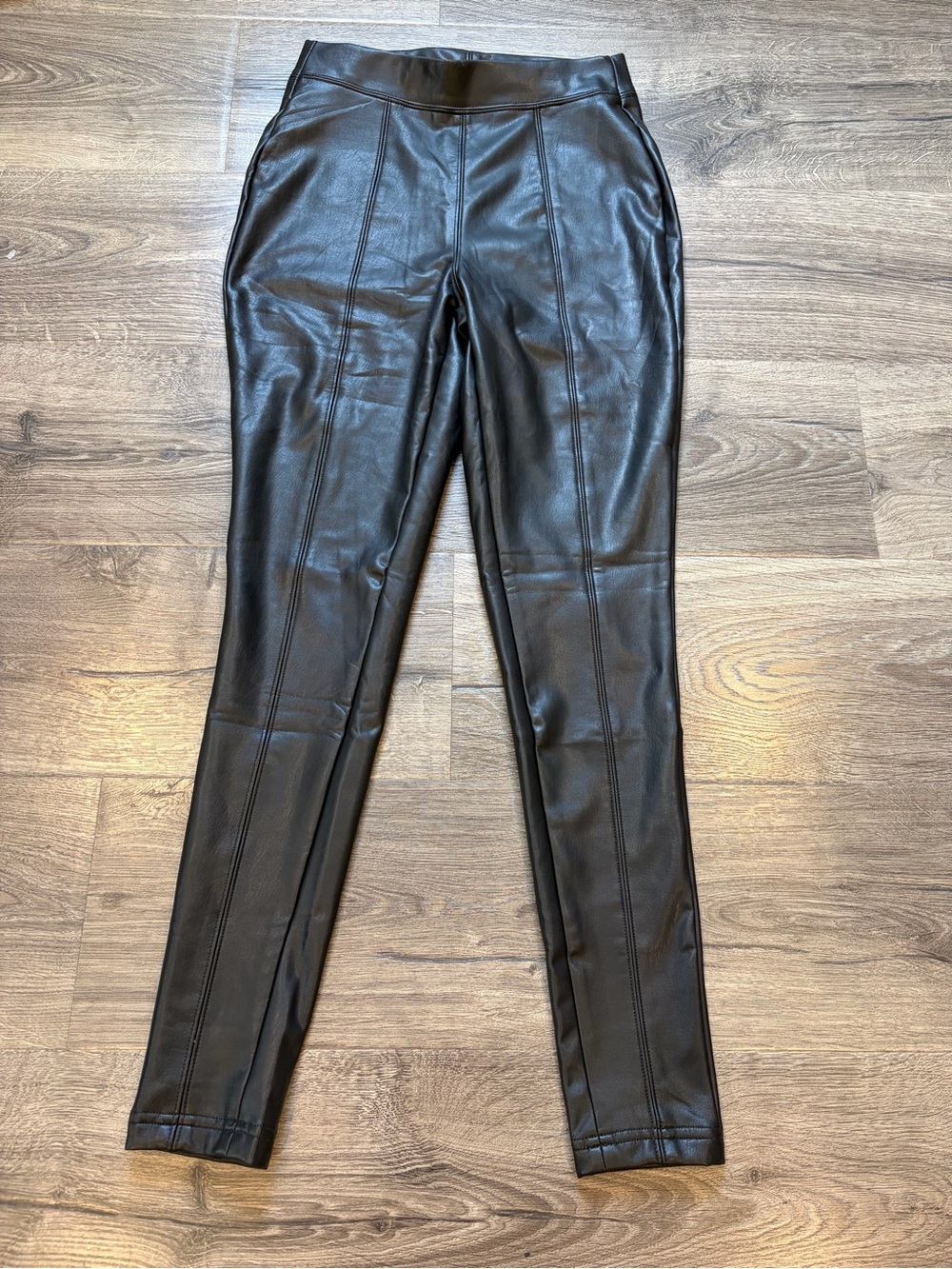Faux Leather Black Lined Pants/Leggings
